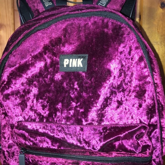 Victoria’s Secret Pink Campus Backpack Ruby Velvet school bag travel bag purple‍ - Picture 5 of 11